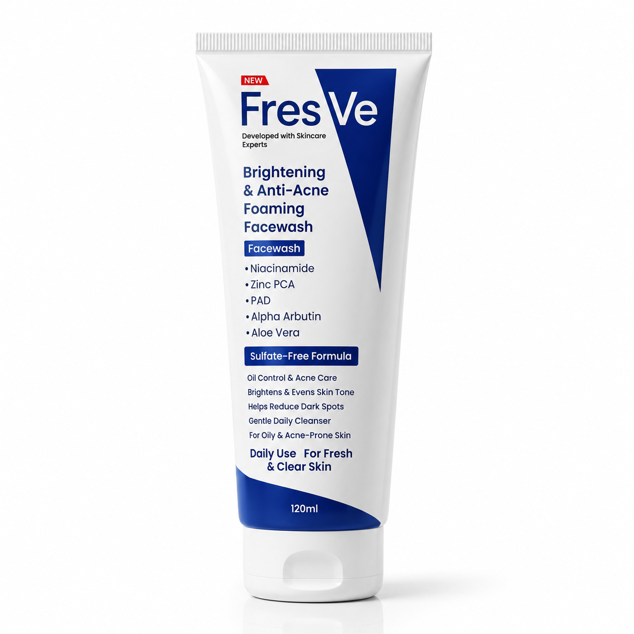 FresVe Brightening & Anti-Acne Foaming Facewash | Sulfate-Free | 120ml