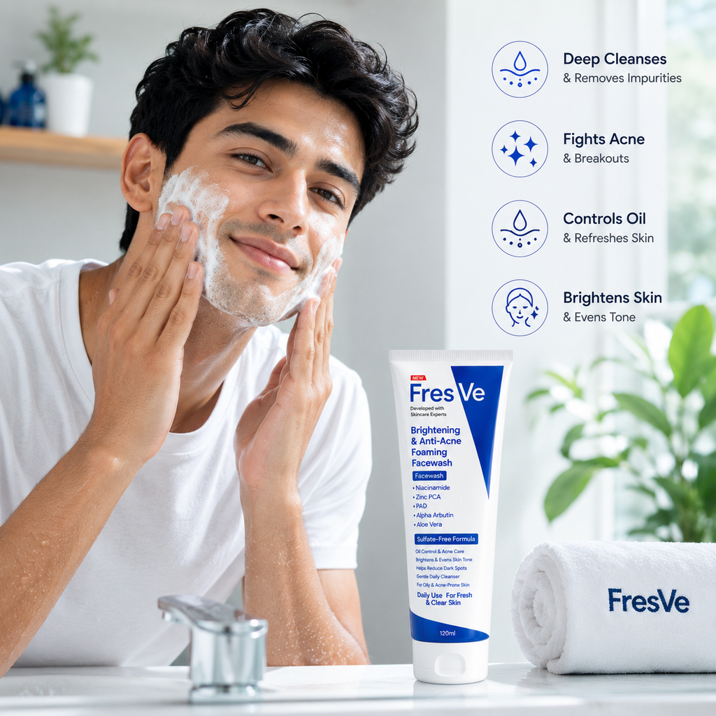FresVe Brightening & Anti-Acne Foaming Facewash | Sulfate-Free | 120ml