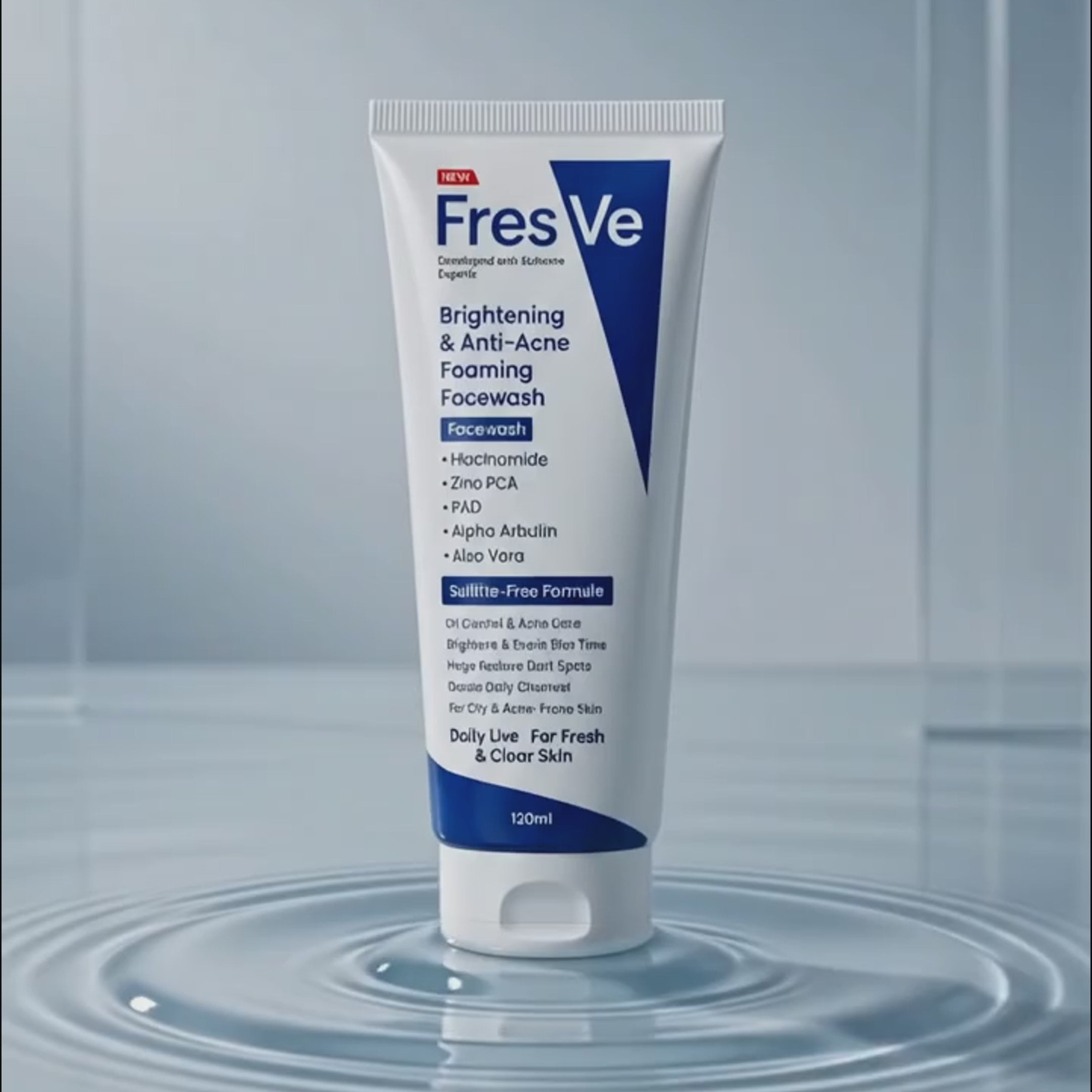FresVe Brightening & Anti-Acne Foaming Facewash | Sulfate-Free | 120ml
